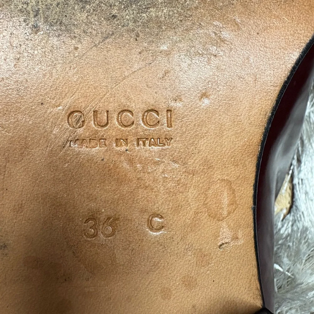 Vintage Gucci Dark Red Loafers with Silver Gucci accent - Picture 10 of 13